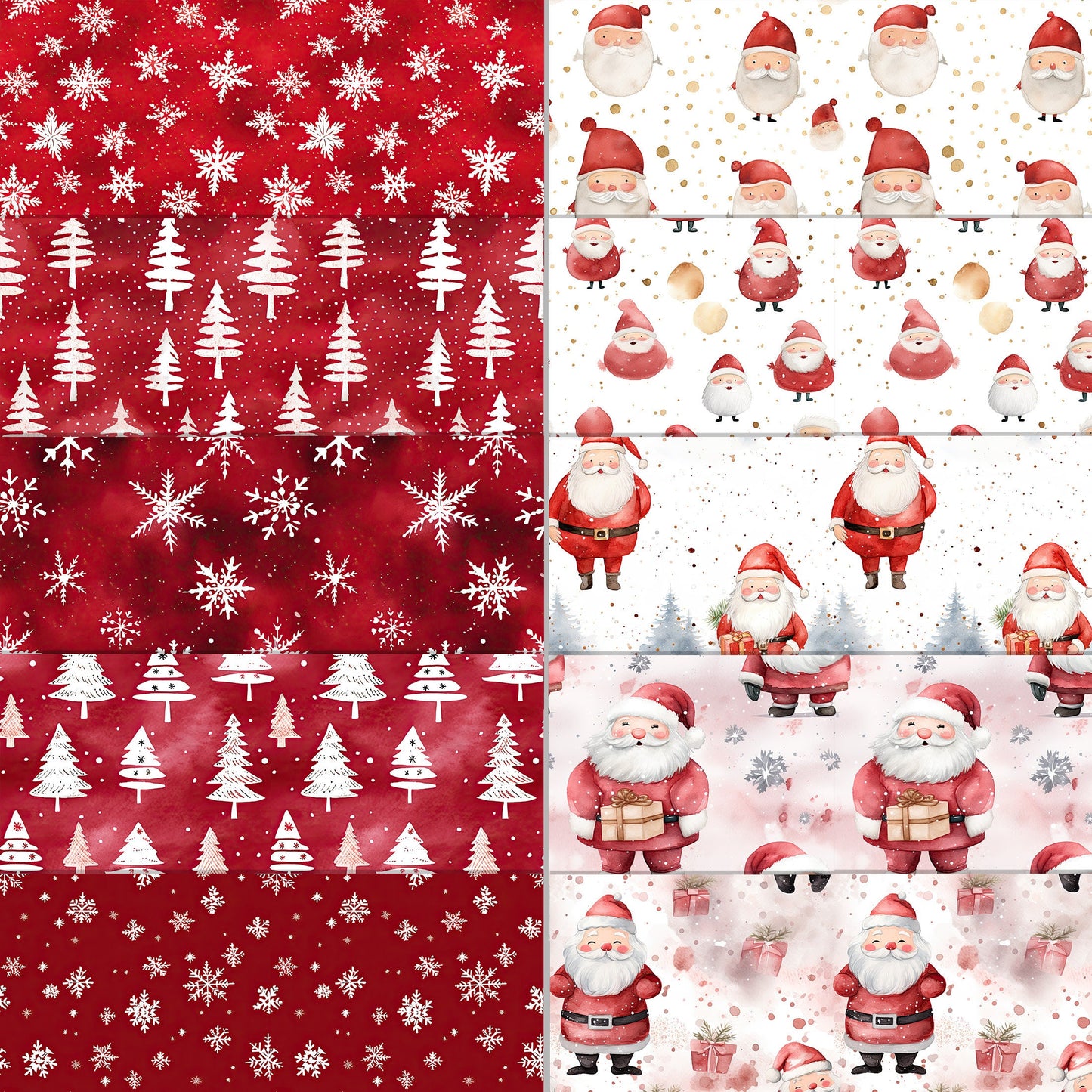 20 Christmas Printable Paper Designs| Digital Download Paper Set| PNG sublimation| Retro Seamless Digital Paper Bundle| Cute X-Mas Pattern