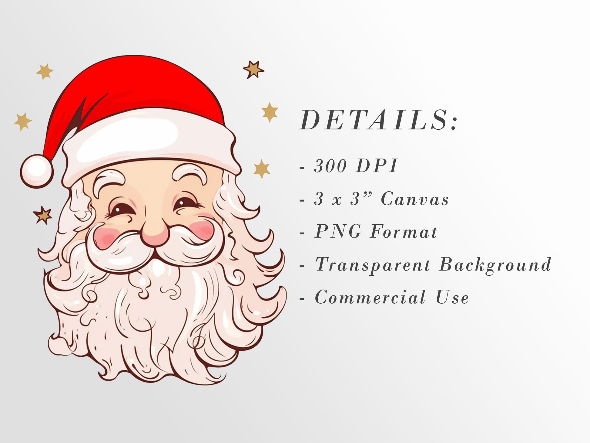 Retro Santa Clipart: Santa Claus Art for Christmas Crafts and Decor | PNG Bundle | Digital Download | Sublimation files | Kawaii X-mas Pack