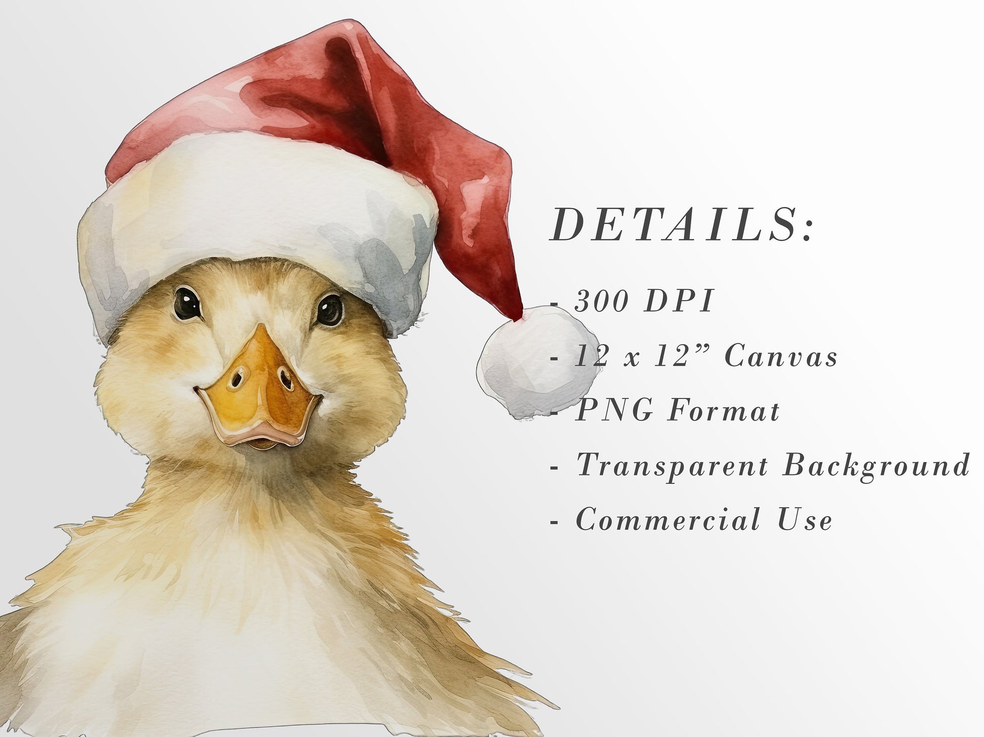 Watercolor Christmas Farm Animals Clipart: Animal Art for Christmas Crafts and Decor | PNG Bundle | Cow Duck Pig Chicken Dog Goat Duck Deer
