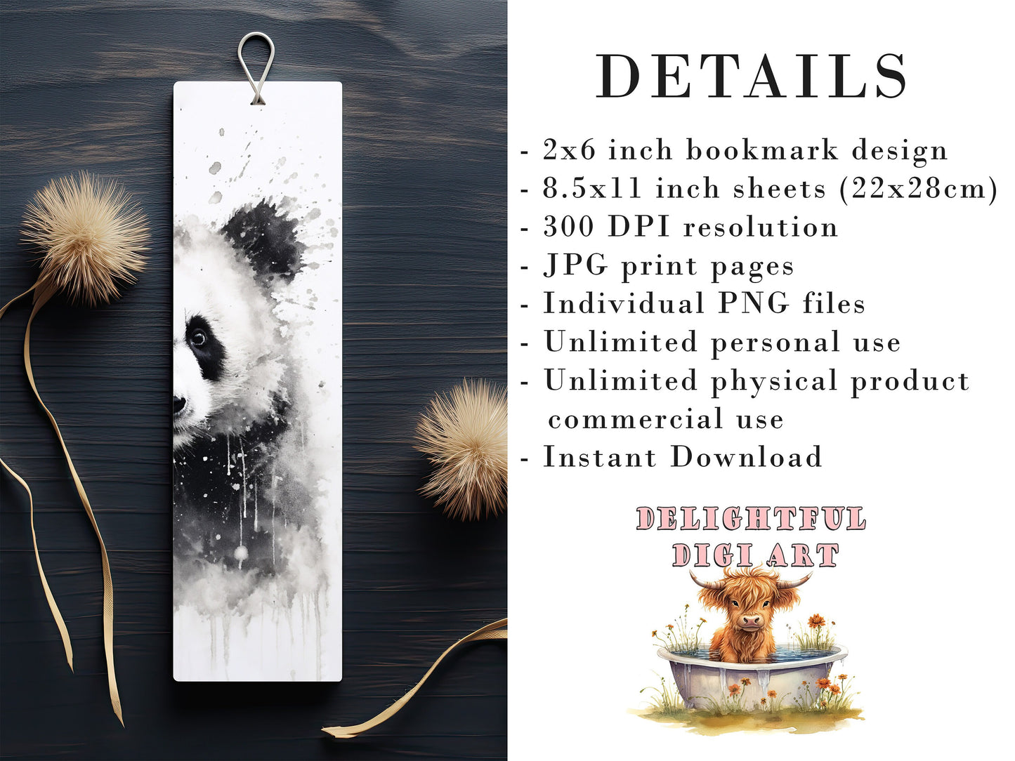 10 Black and White Animal Printable Bookmarks | Digital Download JPG Bookmark Sheets | PNG bookmark sublimation | Animals bookmark set
