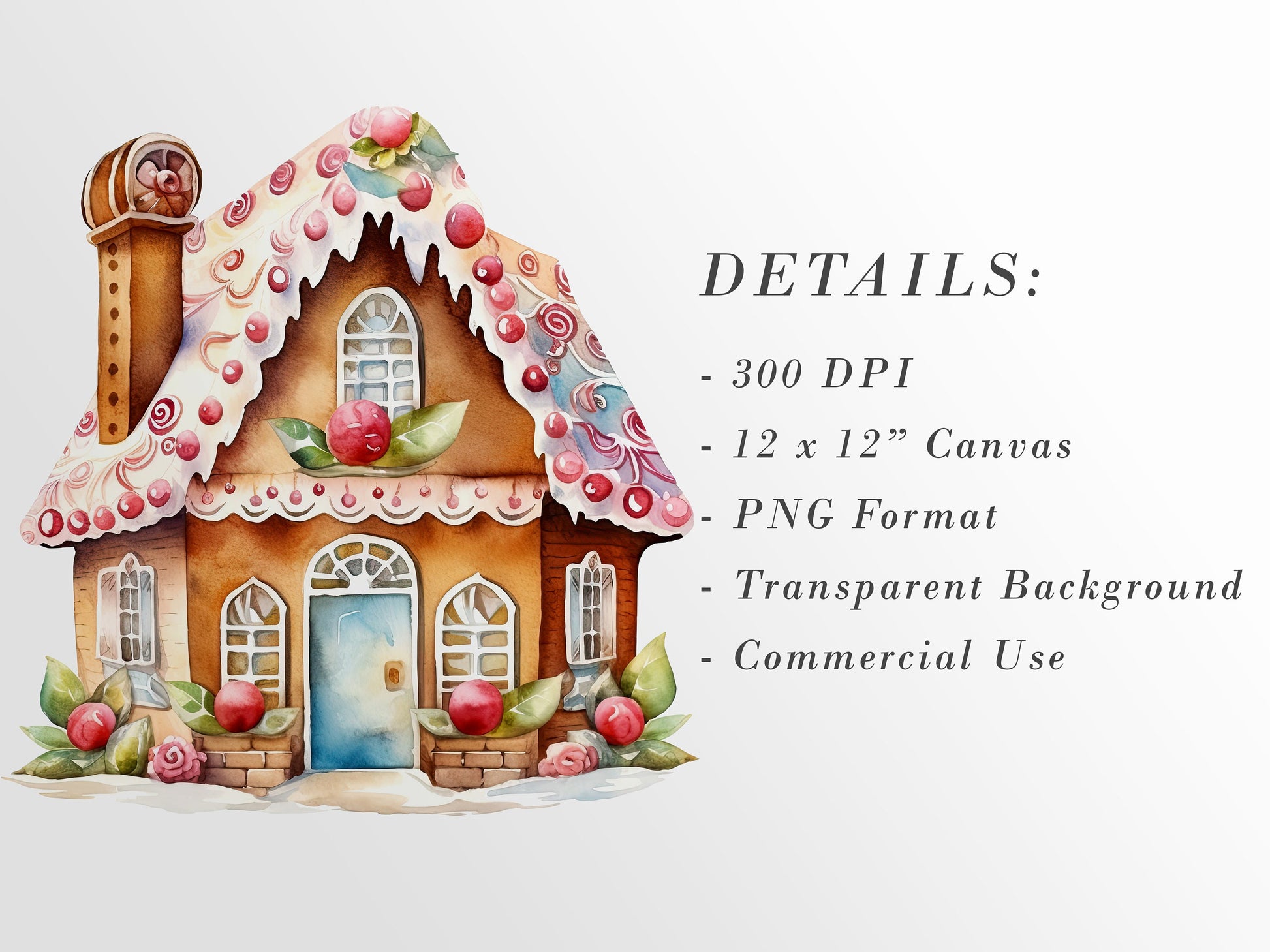 Cute Christmas Clipart: Christmas Crafts and Decor | PNG Bundle | Digital Download | Sublimation files | Watercolor X-mas Pack| Junk Journal