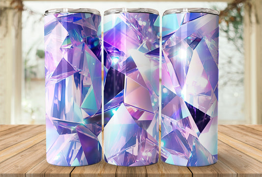 3D Glitter Holographic Crystal Sparkling Seamless, 20oz Tumbler Sublimation Design, Straight Tumbler Wrap, PNG Digital Download