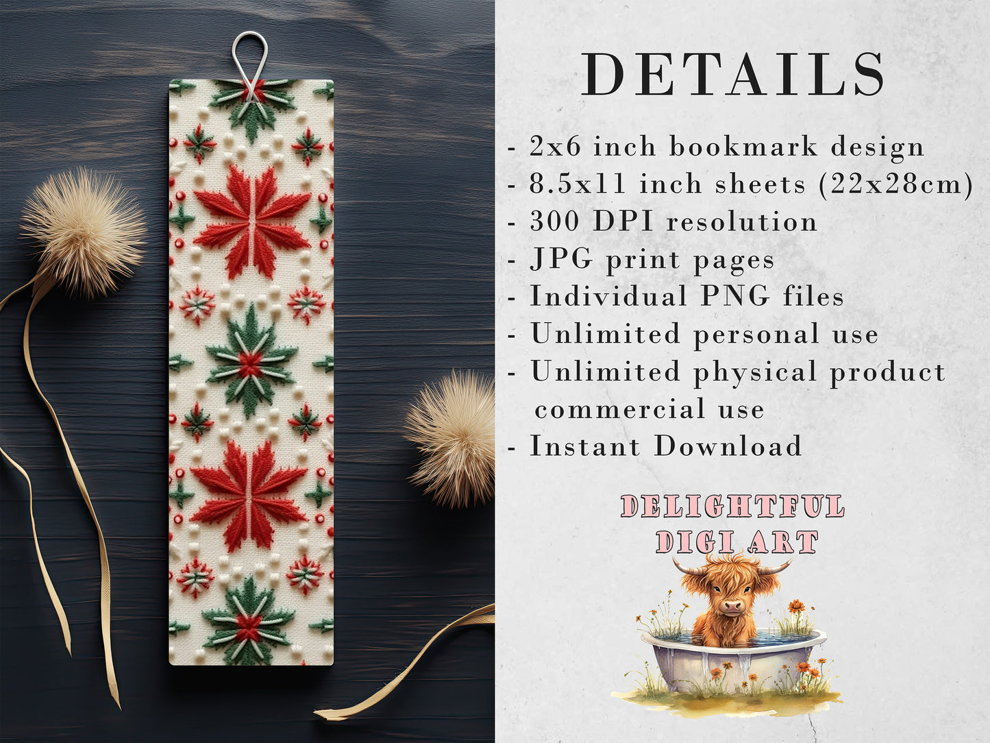 Cozy Christmas Knit Printable Bookmarks | Digital Download JPG Bookmark Set | PNG bookmark | Red & Green sublimation set | Ugly Sweater
