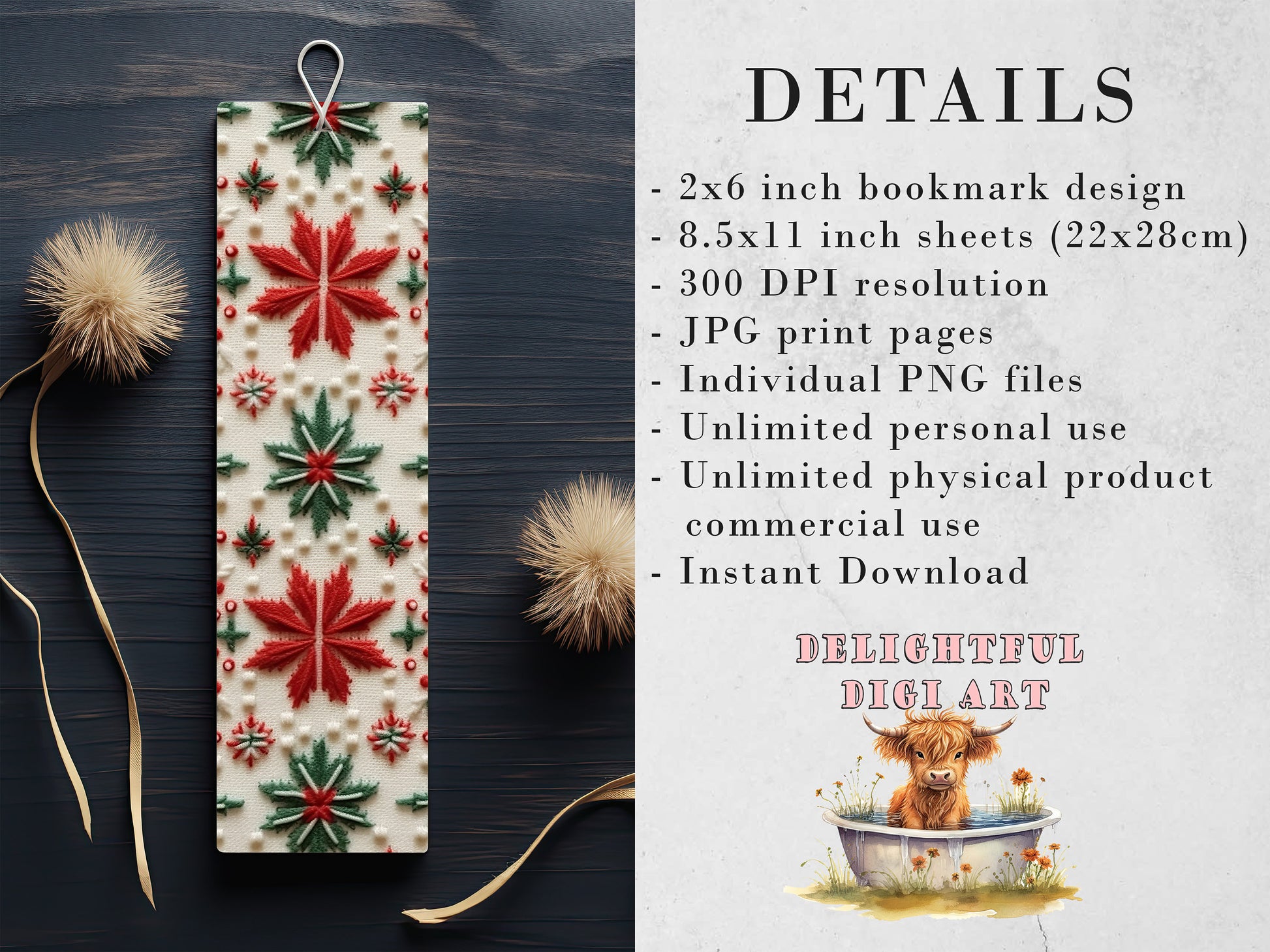 Cozy Christmas Knit Printable Bookmarks | Digital Download JPG Bookmark Set | PNG bookmark | Red & Green sublimation set | Ugly Sweater