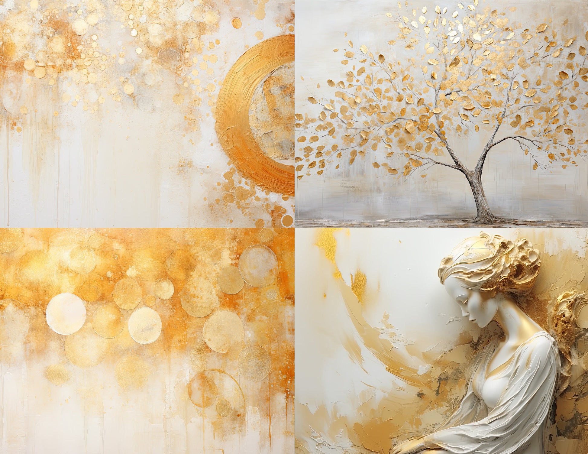 Rivers of Gold - 12 Elegant White and Gold Papers/Backgounds (11x8.5"), CU, Wedding, Christmas, Junk Journal, Digital Art, DIY Card Making
