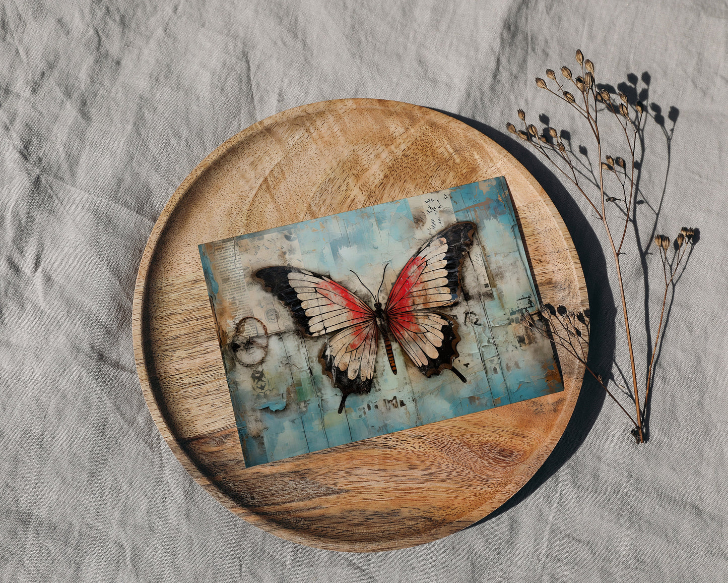 Mixed Media Butterflies, Butterfly Journal Pages, Grunge/Painterly Butterfly, CU, 12 PNG Butterflies, Distressed Surfaces, DIY Card Making