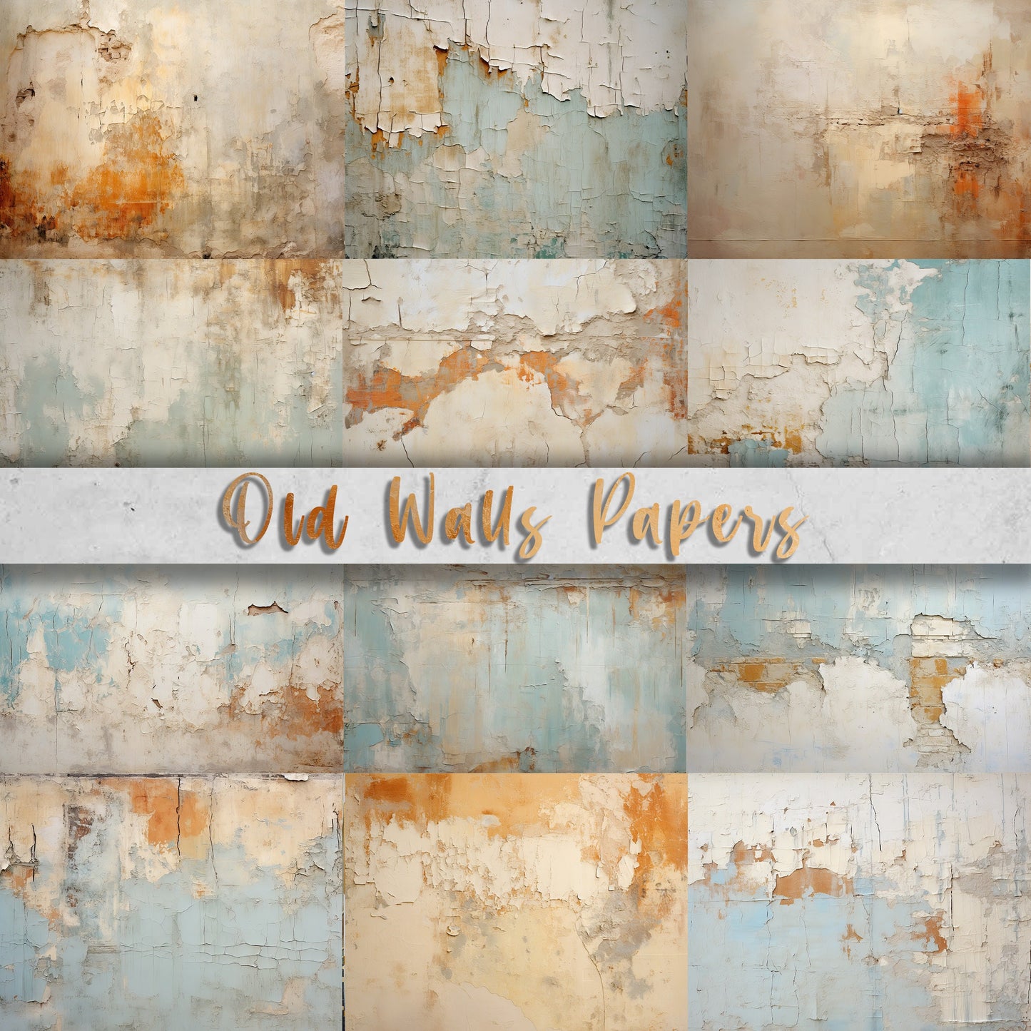 Old Walls - Part1, Commercial Use, Junk Journal, distressed vintage wall backgrounds, Printable Wall Textures, PNGs, Digital Download