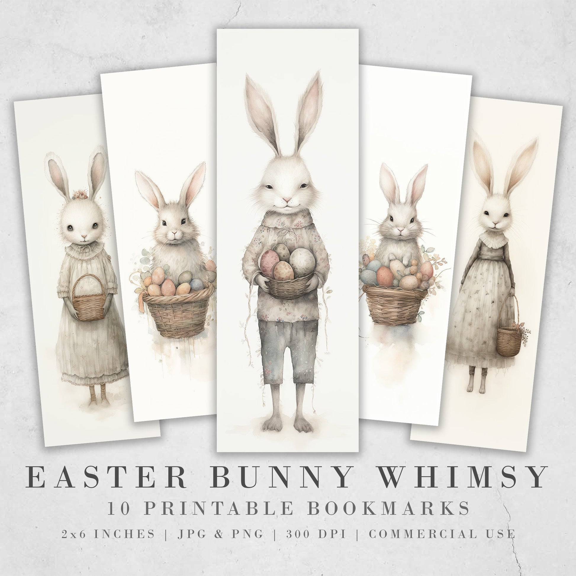 Easter Bunny Whimsy Printable Bookmarks, Cute Animal Book Lovers Designs, Bookmark Sublimation Designs, Creative Gifts for readers, Fun art