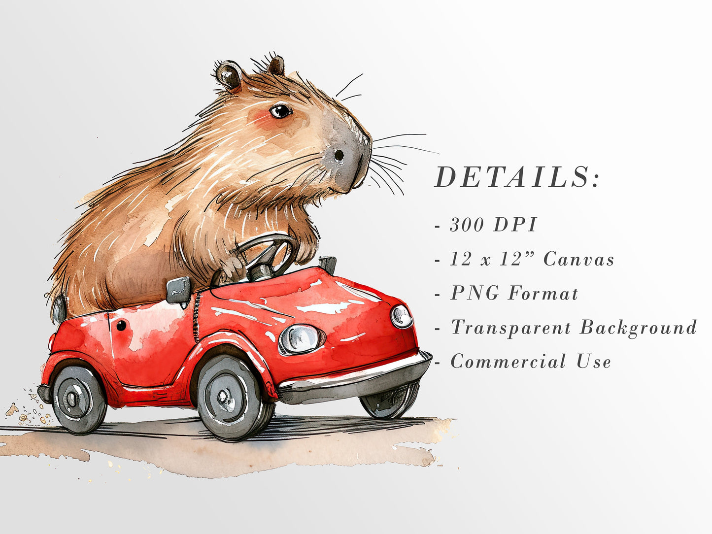 Cute Capybaras Clipart: Fun Rodent Characters Whimsical Watercolor Junk Journal Art | PNG Bundle| Sublimation files| Digital Illustration