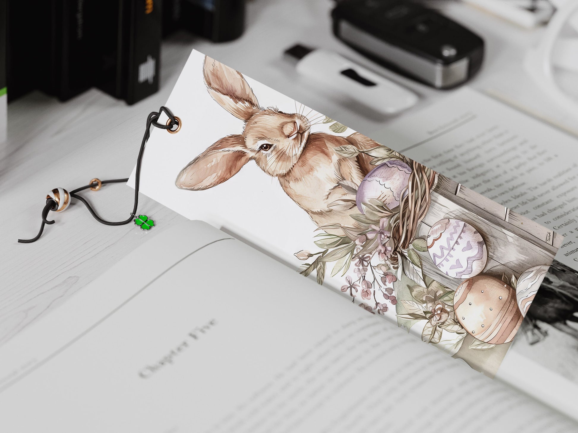 15 Easter Bunnies Printable Bookmarks | Digital Download JPG Bookmark Sheets | PNG bookmark sublimation | Floral Rabbits bookmark set | Gift