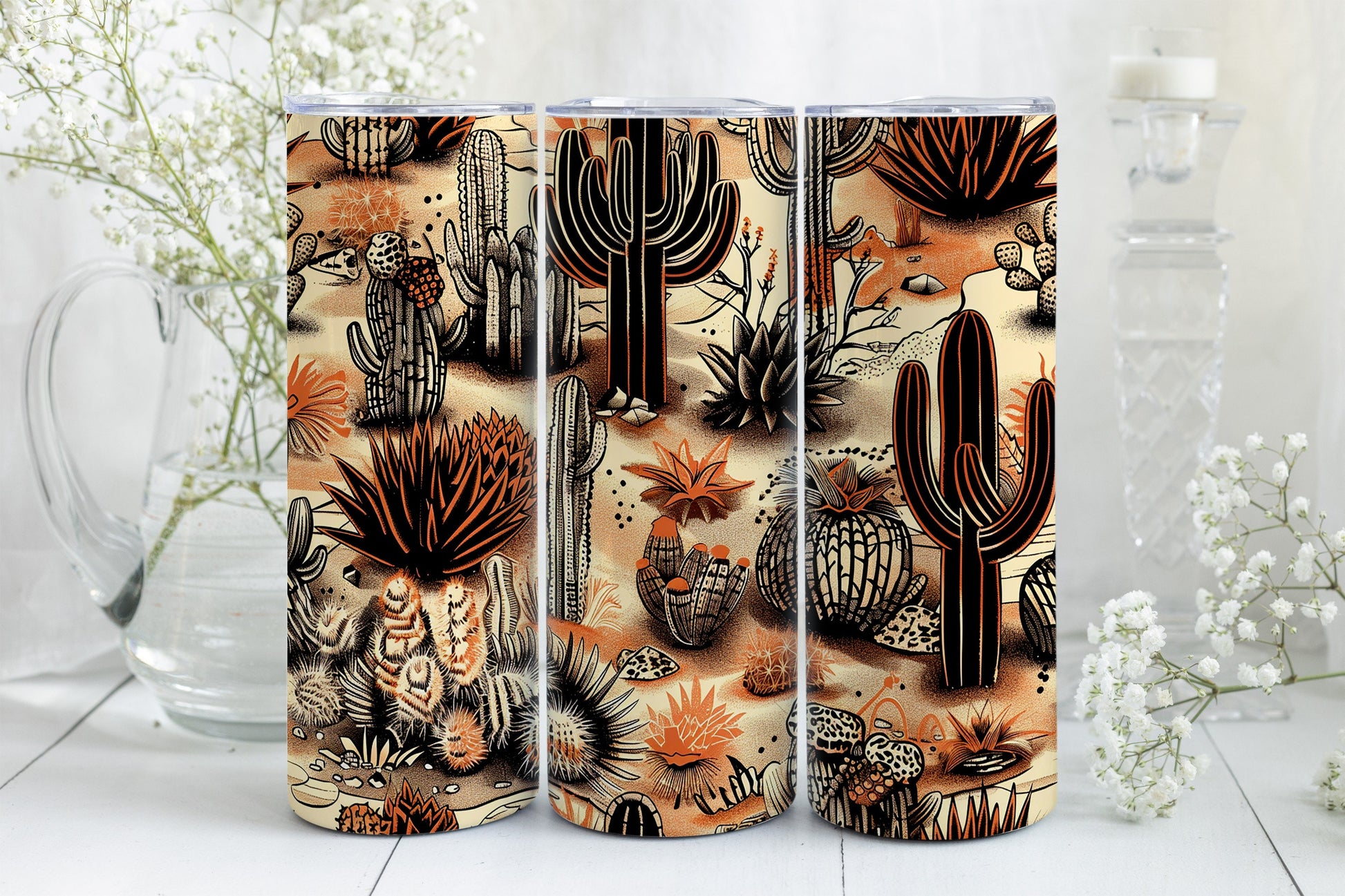 8 Boho Desert Vibes 20oz Sublimation Tumbler Wrap Digital Designs, Western Country Rustic PNG File Tumbler Design