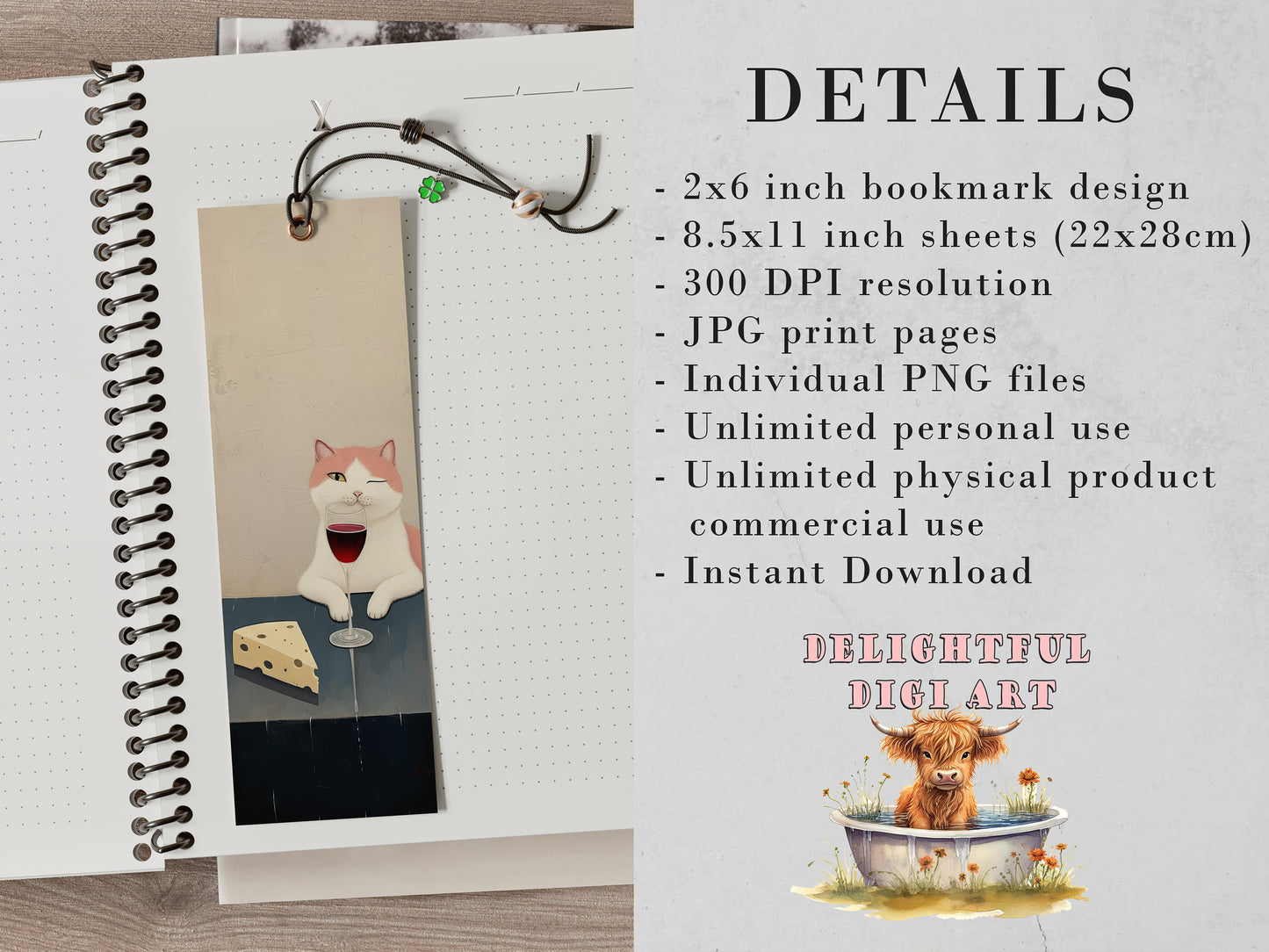 Cheese & Wine Cats Printable Bookmarks| 15 Quirky Feline Bookmark Sheets| PNG bookmark sublimation| Funny Digital Bookmarks| Book lover gift