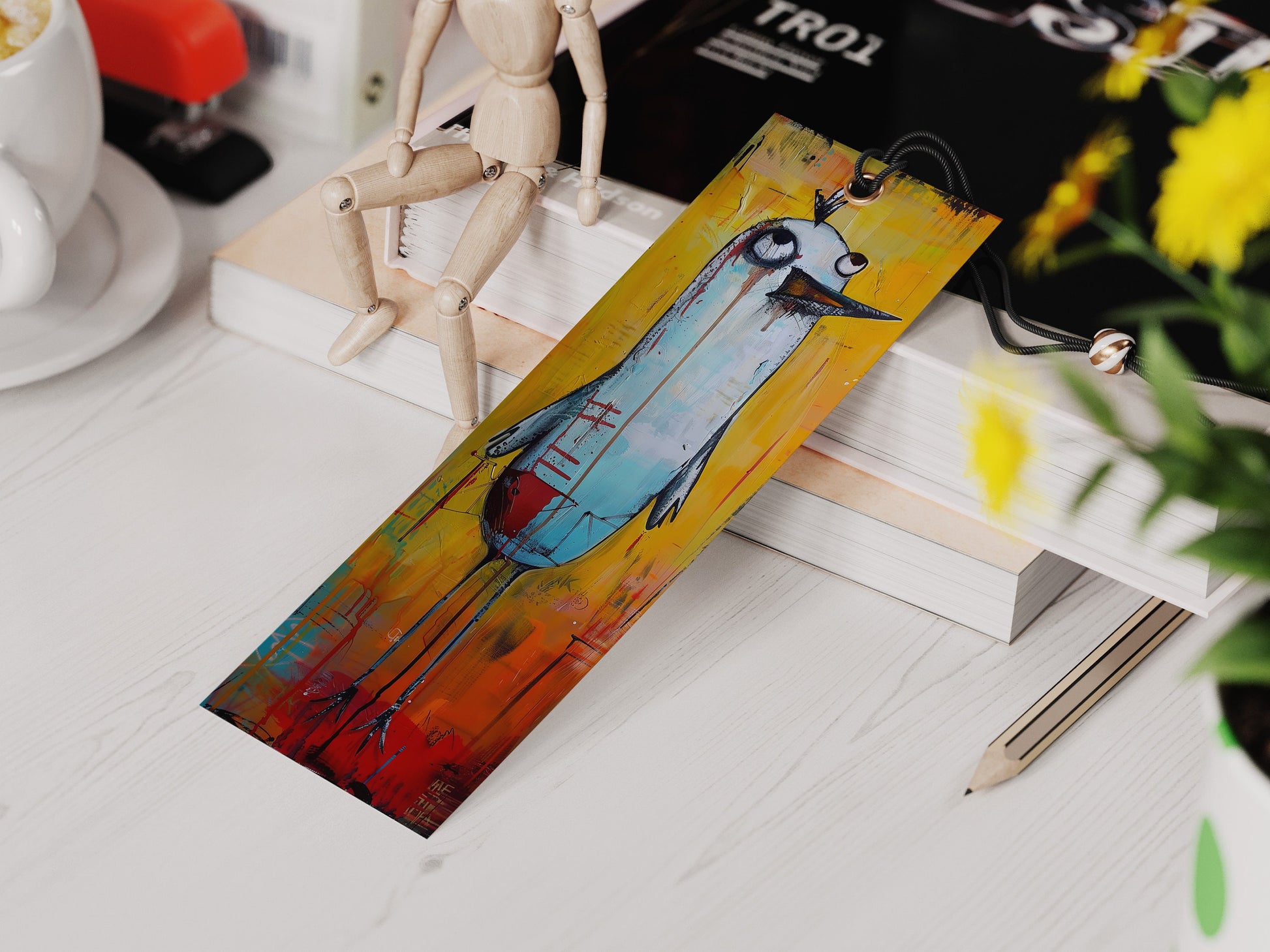 Tweet Tribe Printable Bookmarks| 10 Quirky Mixed Media Bird Bookmark Sheets| PNG bookmark sublimation| Whimsical Birds Digital Bookmarks