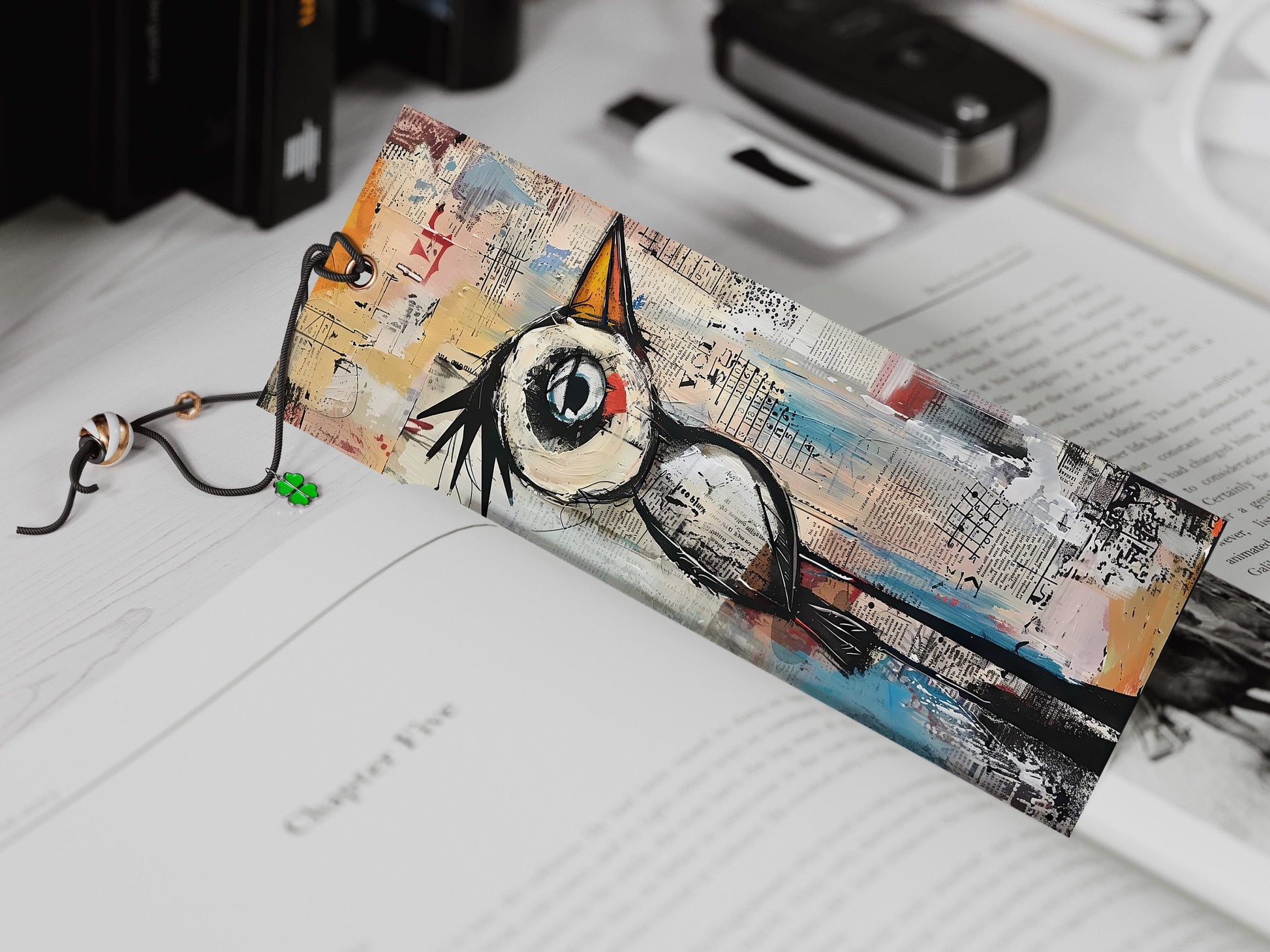 Tweet Tribe Printable Bookmarks| 10 Quirky Mixed Media Bird Bookmark Sheets| PNG bookmark sublimation| Whimsical Birds Digital Bookmarks