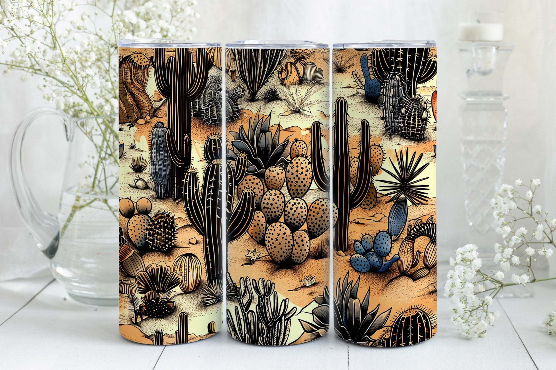 8 Boho Desert Vibes 20oz Sublimation Tumbler Wrap Digital Designs, Western Country Rustic PNG File Tumbler Design