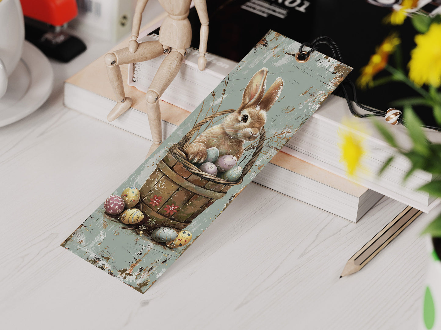 15 Easter Bunnies Printable Bookmarks| Digital Download JPG Bookmark Sheets| PNG bookmark sublimation| Cute Rabbits bookmark set Easter Gift