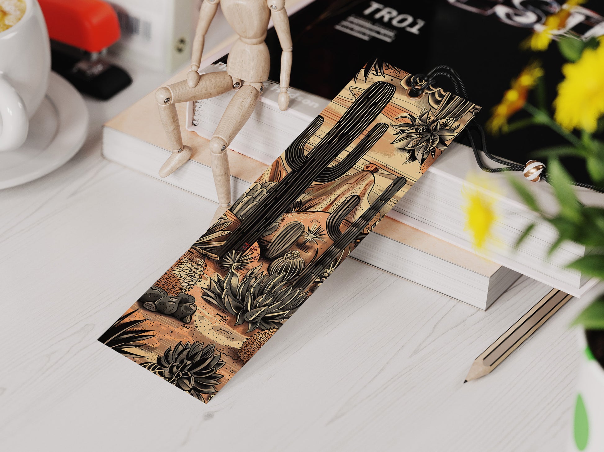 Boho Desert Vibes Printable Bookmarks| 10 Western Country Rustic Bookmark Sheets| PNG sublimation files| Cactus & Flowers Digital Download