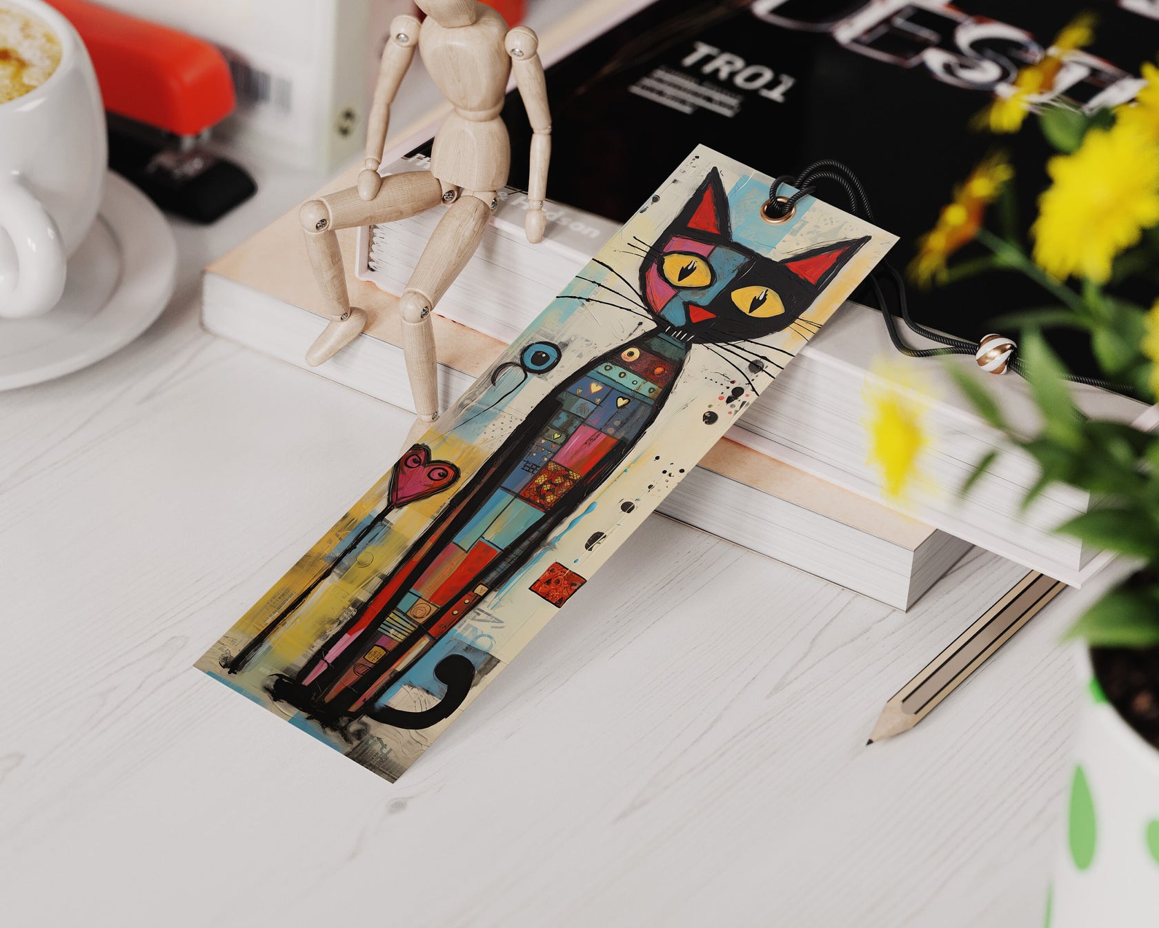 Meow Society Printable Bookmarks II | 10 Quirky Mixed Media Cat Bookma ...